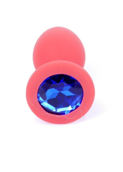 Plug, korek analny, Korek analny-Jewellery Red Silicon plug, korek analny Small- Blue Diamond