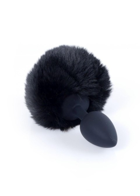 Plug, korek analny, Korek analny-Jewellery Silicon plug, korek analny - Bunny Tail - Black
