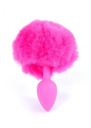 Plug, korek analny, Korek analny-Jewellery Silicon plug, korek analny - Bunny Tail - Pink