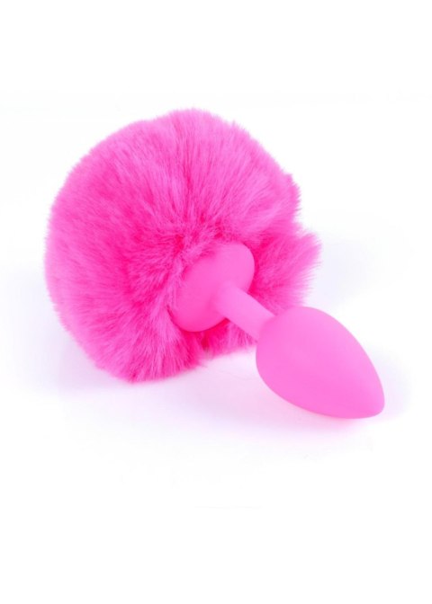 Plug, korek analny, Korek analny-Jewellery Silicon plug, korek analny - Bunny Tail - Pink