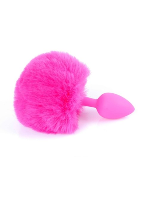 Plug, korek analny, Korek analny-Jewellery Silicon plug, korek analny - Bunny Tail - Pink
