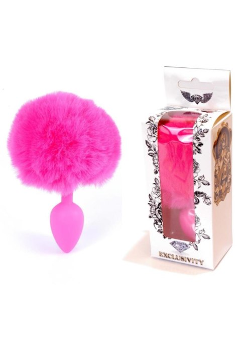 Plug, korek analny, Korek analny-Jewellery Silicon plug, korek analny - Bunny Tail - Pink