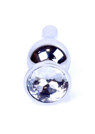 Plug, korek analny, Korek analny-Jewellery Silver BUTT plug, korek analny- Clear
