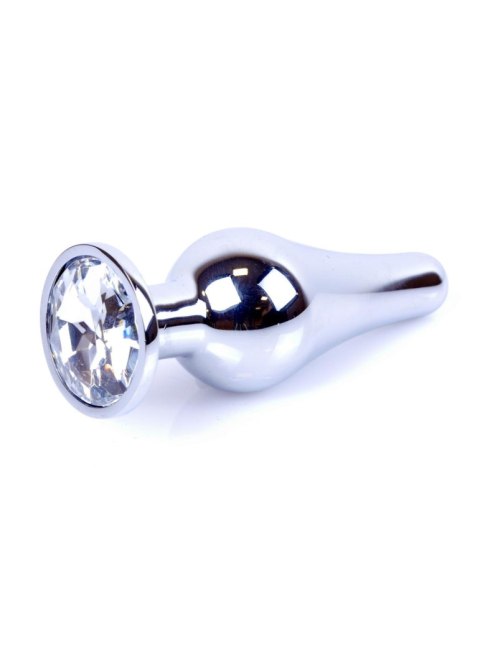 Plug, korek analny, Korek analny-Jewellery Silver BUTT plug, korek analny- Clear