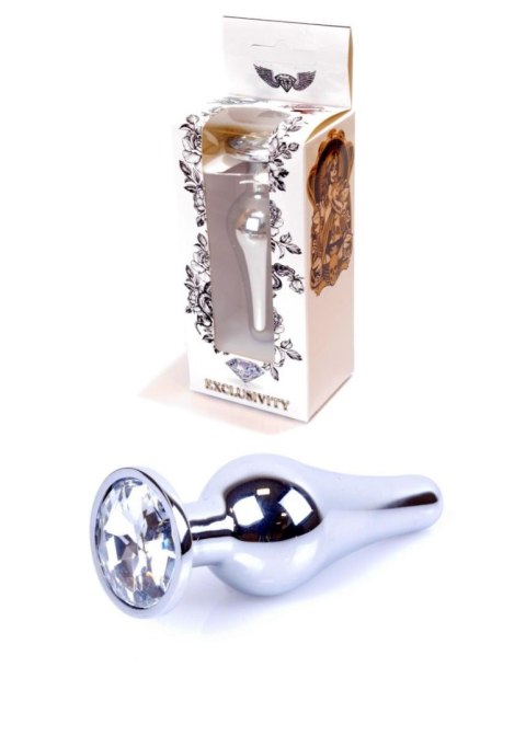 Plug, korek analny, Korek analny-Jewellery Silver BUTT plug, korek analny- Clear
