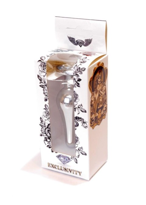 Plug, korek analny, Korek analny-Jewellery Silver BUTT plug, korek analny- Clear