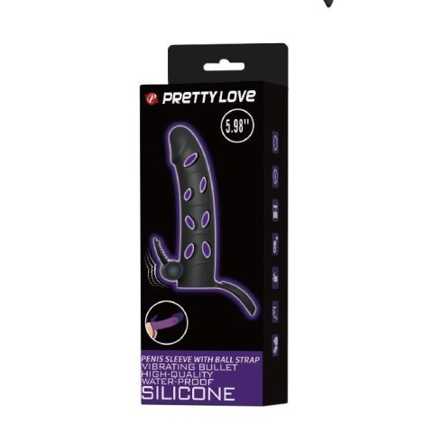 PRETTY LOVE - Vibrating Penis Sleeve with Ball Strap PRETTY LOVE - Vibrating Penis Sleeve with Ball Strap