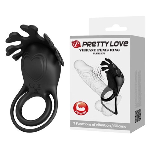 PRETTY LOVE - VIBRANT PENIS RING RUBEN Black, 7 vibration functions PRETTY LOVE - VIBRANT PENIS RING RUBEN Black, 7 vibration functions