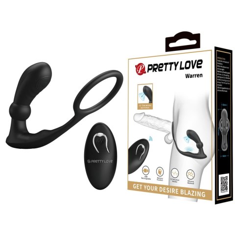 PRETTY LOVE - Warren Black, 12 vibration functions 12 pulse wave settings Wireless remote control PRETTY LOVE - Warren Black, 12 vibration functions 12 pulse wave settings Wireless remote control