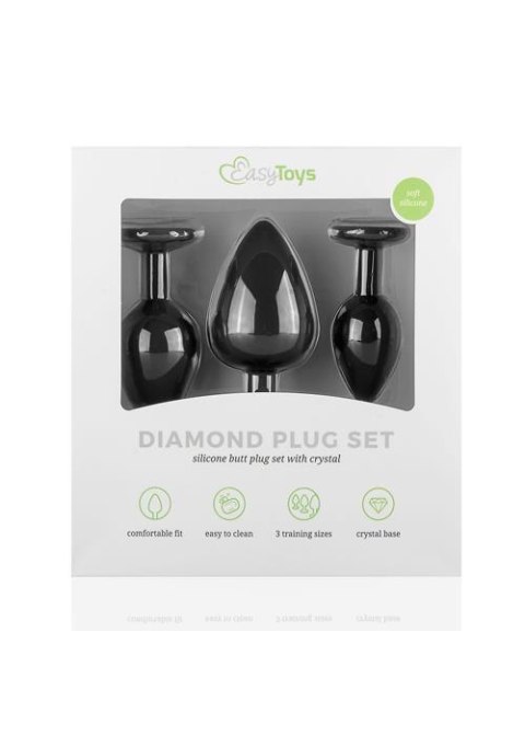Plug, korek analny-Diamond Plug, korek analny Set-Black Plug, korek analny-Diamond Plug, korek analny Set-Black