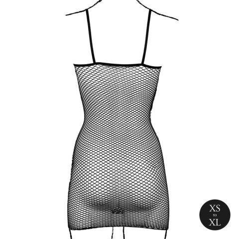 Short dress with fishnet structure and spaghetti straps Short dress with fishnet structure and spaghetti straps