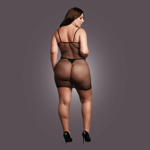 Short dress with fishnet structure and spaghetti straps Short dress with fishnet structure and spaghetti straps