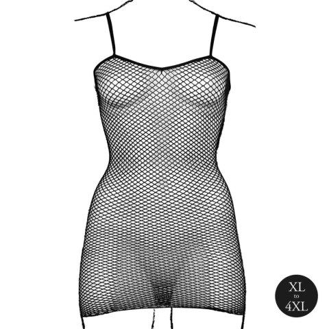 Short dress with fishnet structure and spaghetti straps Short dress with fishnet structure and spaghetti straps