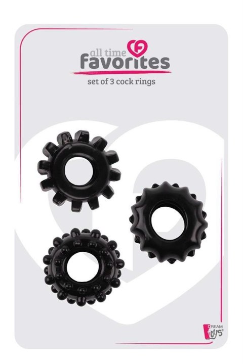 ALL TIME FAVORITES SET OF 3 COCKRINGS BLACK ALL TIME FAVORITES SET OF 3 COCKRINGS BLACK