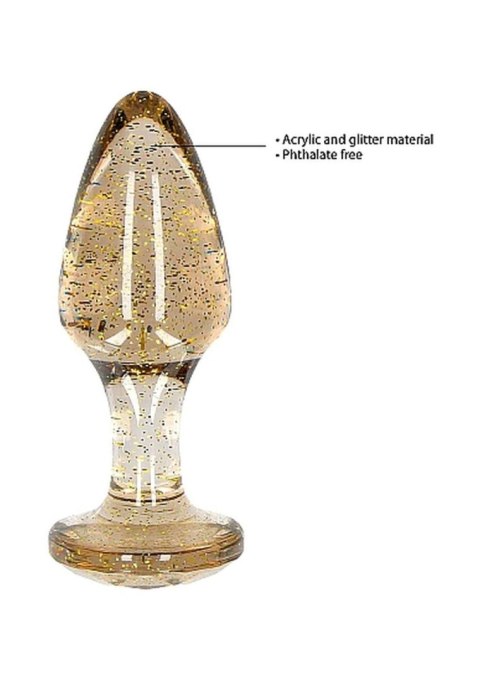 Acrylic Goldchip Butt Plug Set - Gold Acrylic Goldchip Butt Plug Set - Gold