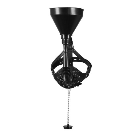 Open Mouth Gag Head Harness with Funnel - Black Open Mouth Gag Head Harness with Funnel - Black