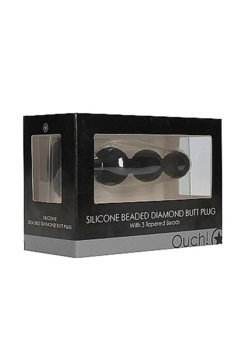 Silicone Beaded Diamond Butt Plug - Black Silicone Beaded Diamond Butt Plug - Black