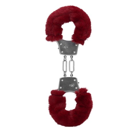 Furry Metal Hand Cuffs - Red Furry Metal Hand Cuffs - Red