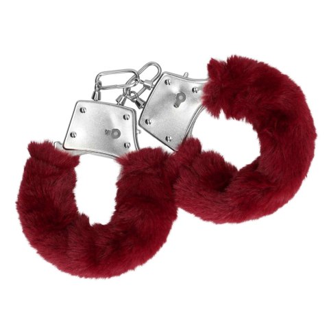 Furry Metal Hand Cuffs - Red Furry Metal Hand Cuffs - Red