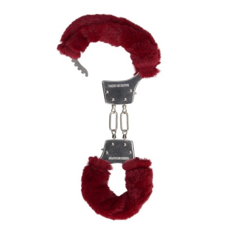Furry Metal Hand Cuffs - Red Furry Metal Hand Cuffs - Red