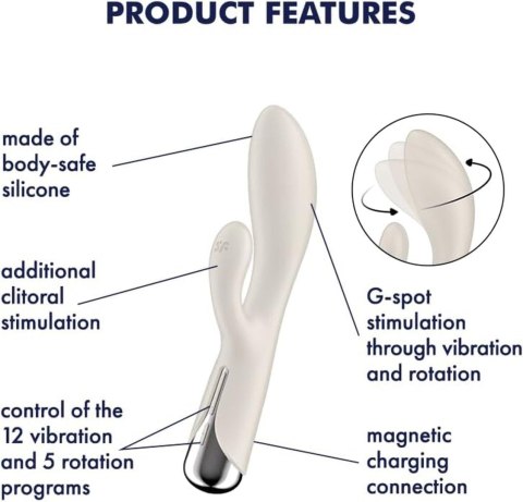 3 Satisfyer wibrator Spinning Wibrator króliczek, rabbit 2 Beige 3 Satisfyer wibrator Spinning Wibrator króliczek, rabbit 2 Beige