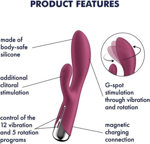 01 Satisfyer wibrator Spinning Wibrator króliczek, rabbit 2 Red 01 Satisfyer wibrator Spinning Wibrator króliczek, rabbit 2 Red