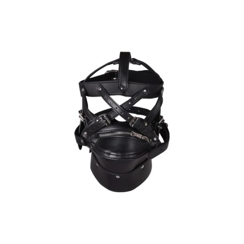 Head Harness with Zip-up Mouth and Lock - Black Head Harness with Zip-up Mouth and Lock - Black