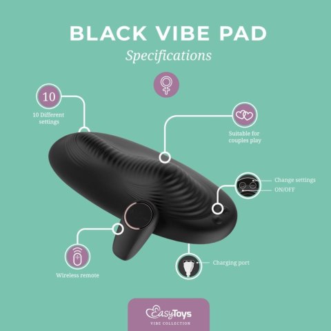 Vibe Pad Double Vibration with Remote Control - Black Vibe Pad Double Vibration with Remote Control - Black
