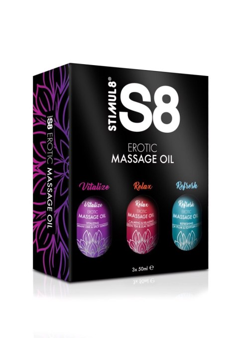 S8 Massage Oil Box 3x 50ml Multi flavour S8 Massage Oil Box 3x 50ml Multi flavour