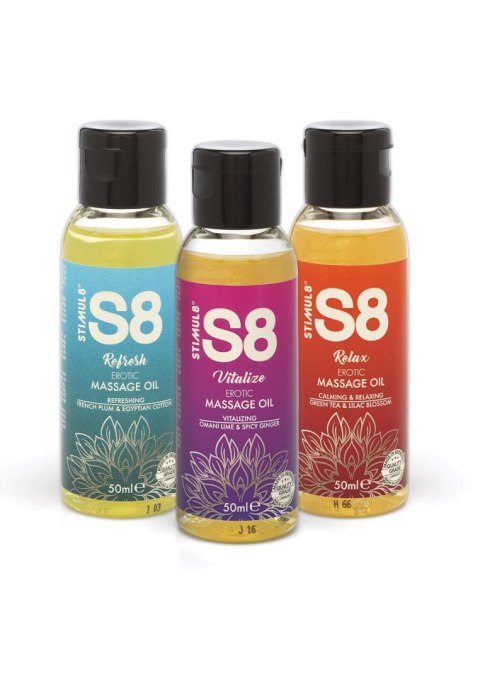 S8 Massage Oil Box 3x 50ml Multi flavour S8 Massage Oil Box 3x 50ml Multi flavour