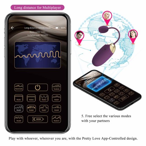 PRETTY LOVE - Abner, Mobile APP Long-distance Control 12 vibration functions PRETTY LOVE - Abner, Mobile APP Long-distance Control 12 vibration functions