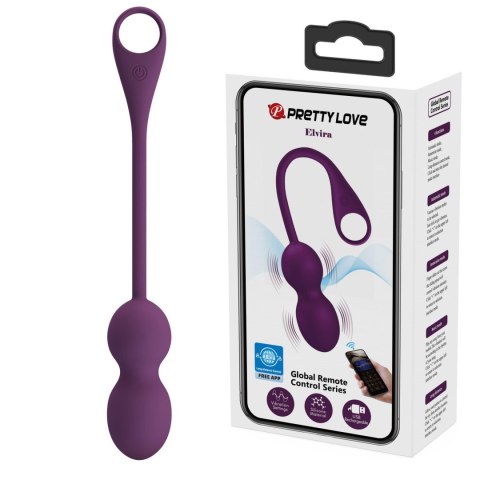 PRETTY LOVE - Elvira dark Purple, 12 vibration functions Mobile APP Long-distance Control PRETTY LOVE - Elvira dark Purple, 12 vibration functions Mobile APP Long-distance Control