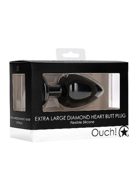 Diamond Heart Butt Plug - Extra Large - Black Diamond Heart Butt Plug - Extra Large - Black