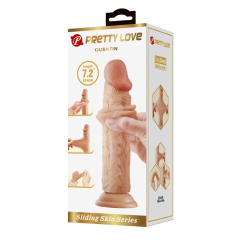 PRETTY LOVE - QUENTIN 7.2"(184mm) Sliding Skin Series TPR, Suction base Bendable PRETTY LOVE - QUENTIN 7.2"(184mm) Sliding Skin Series TPR, Suction base Bendable