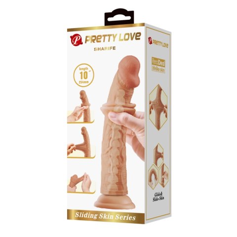 PRETTY LOVE - SHARIFE 10"(254mm) Sliding Skin Series TPR, Suction base Bendable PRETTY LOVE - SHARIFE 10"(254mm) Sliding Skin Series TPR, Suction base Bendable