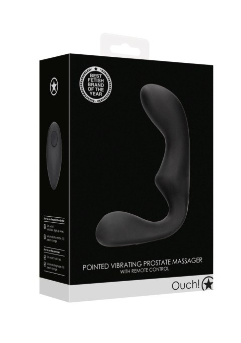 Pointed Vibrating Prostate Massager with Remote Control - Black Pointed Vibrating Prostate Massager with Remote Control - Black