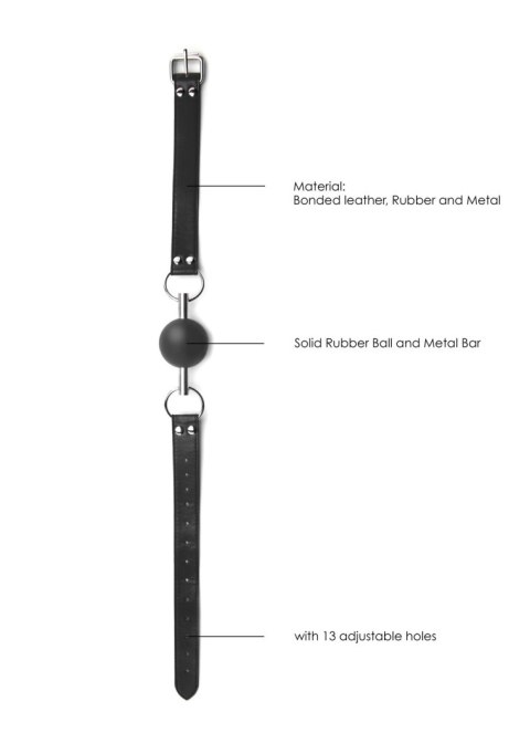Solid Ball Gag - With Bonded Leather Straps Solid Ball Gag - With Bonded Leather Straps
