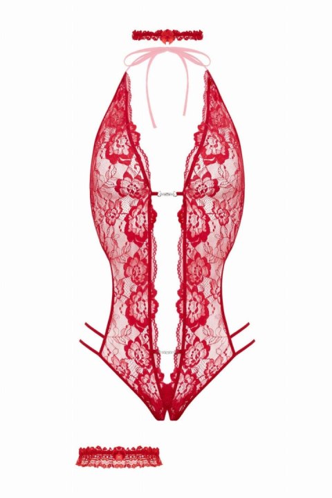 Open crotch Body-Set Renee - Red Open crotch Body-Set Renee - Red