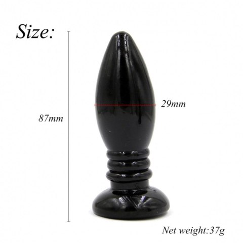 Rocket drill 3,4 inch black anal plug, korek analny 3,4 inch / 8,7 cm Rocket drill 3,4 inch black anal plug, korek analny 3,4 inch / 8,7 cm