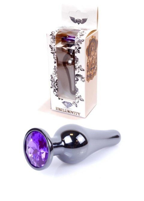 Plug, korek analny-Jewellery Dark Silver BUTT plug, korek analny- Purple Plug, korek analny-Jewellery Dark Silver BUTT plug, korek analny- Purple