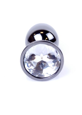 Plug, korek analny-Jewellery Dark Silver plug, korek analny- Clear