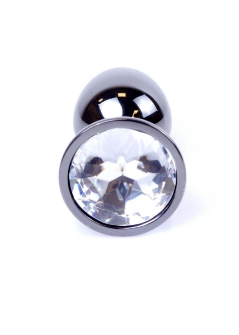 Plug, korek analny-Jewellery Dark Silver plug, korek analny- Clear