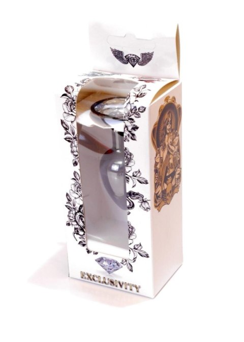 Plug, korek analny-Jewellery Dark Silver plug, korek analny- Clear