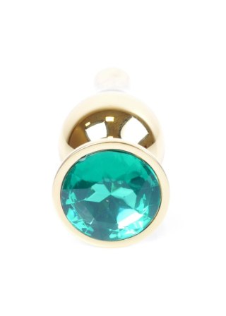 Plug, korek analny-Jewellery Gold BUTT plug, korek analny- Green