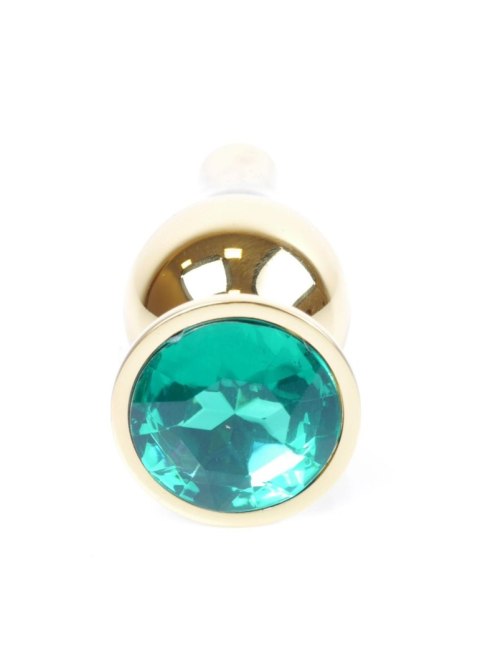 Plug, korek analny-Jewellery Gold BUTT plug, korek analny- Green