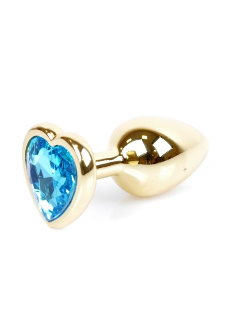 Plug, korek analny-Jewellery Gold Heart plug, korek analny- Light Blue Plug, korek analny-Jewellery Gold Heart plug, korek analny- Light Blue