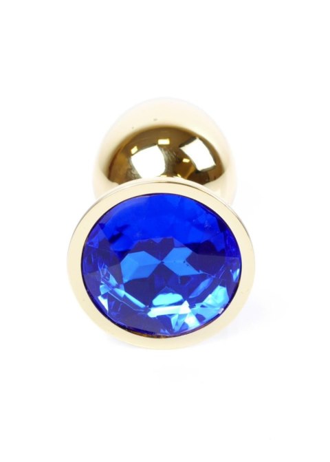 Plug, korek analny-Jewellery Gold plug, korek analny- Dark Blue