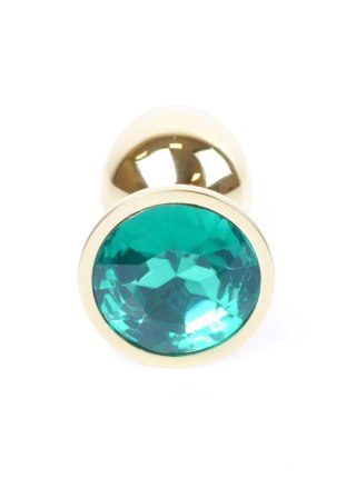 Plug, korek analny-Jewellery Gold plug, korek analny- Green