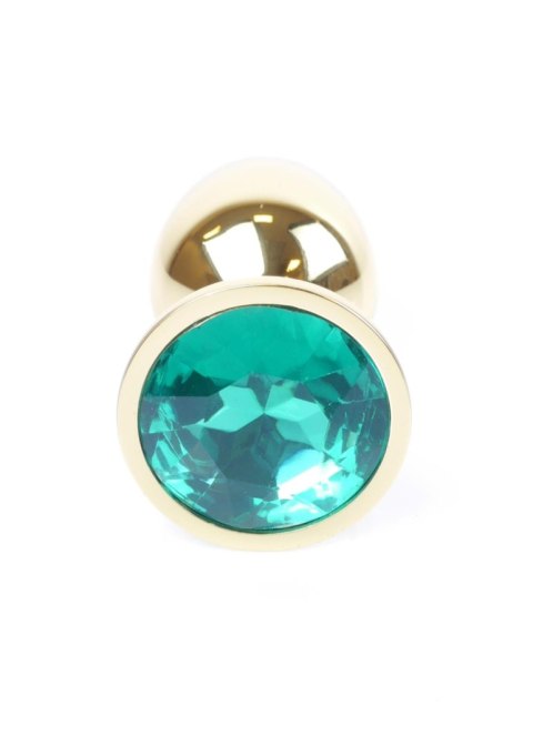 Plug, korek analny-Jewellery Gold plug, korek analny- Green