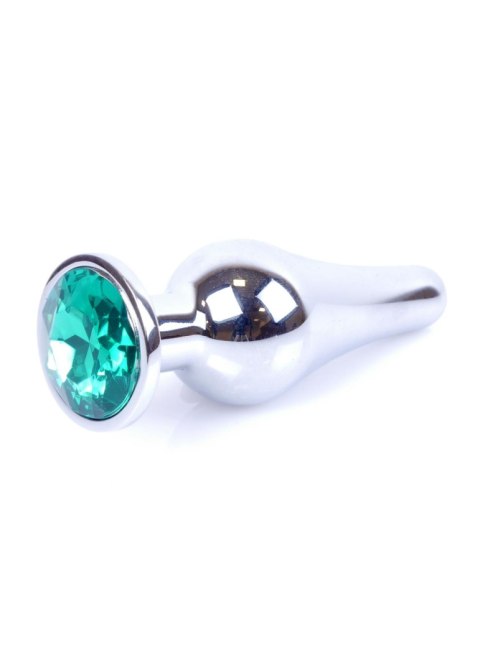Plug, korek analny-Jewellery Silver BUTT plug, korek analny- Green